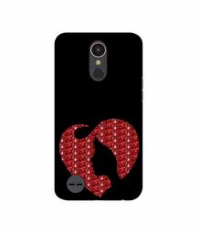 Amazon Brand - Solimo Designer Heart Shape Lady with Glitter 3D Printed Hard Back Case Mobile Cover for LG K10 (2017)