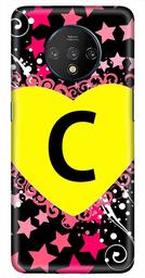 Amazon Brand - Solimo Designer Heart Pattern Alphabet-C 3D Printed Hard Back Case Mobile Cover for OnePlus 7T