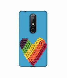 Amazon Brand - Solimo Designer Ball Heart 3D Printed Hard Back Case Mobile Cover for Nokia 6.1 Plus