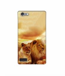 Amazon Brand - Solimo Designer Lion with Lioness 3D Printed Hard Back Case Mobile Cover for Oppo Neo 7