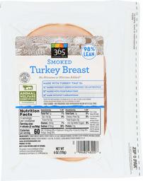 365 Everyday Value, Smoked Turkey Breast Deli Slices, 98% Lean, 6 oz