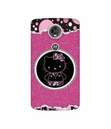 Amazon Brand - Solimo Designer Kitty With Glitter 3D Printed Hard Back Case Mobile Cover for Motorola Moto E5 Plus