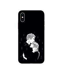 Amazon Brand - Solimo Designer Couples Standing in Rain 3D Printed Hard Back Case Mobile Cover for Apple iPhone Xs Max