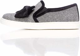 RED WAGON Girls' Bow Detail Slip On Low-Top Sneakers, Grey, 00 Large