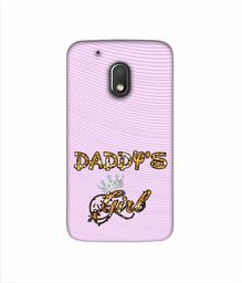 Amazon Brand - Solimo Designer Daddy's Girl in Glitter Pattern 3D Printed Hard Back Case Mobile Cover for Motorola Moto G4 Play