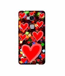 Amazon Brand - Solimo Designer Heart Texture on Glitters 3D Printed Hard Back Case Mobile Cover for Huawei Honor 5X