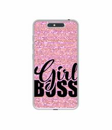 Amazon Brand - Solimo Designer Girl Boss On Pink Sparkle UV Printed Soft Back Case Mobile Cover for Micromax Dual 4 E4816