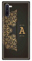 Amazon Brand - Solimo Designer Black Pattern Alphabet-A 3D Printed Hard Back Case Mobile Cover for Samsung Galaxy Note 10