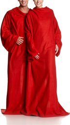 Pike Street Fleece Cuddly Wrap, Red, Set of 2