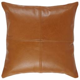 Amazon Brand – Stone & Beam Classic Leather Throw Pillow - 18 x 18 Inch, Camel