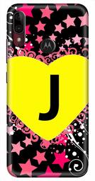 Amazon Brand - Solimo Designer Heart Pattern Alphabet-J 3D Printed Hard Back Case Mobile Cover for Motorola Moto E6s / Motorola Moto E6 Plus