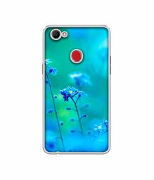 Amazon Brand - Solimo Designer Blue Flower UV Printed Soft Back Case Mobile Cover for Oppo F7