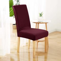 UMI. Essentials Housse de Chaise Noel Décoration Revêtement de Chaise Extensible pour Mariage 4 pièces 45x45x60cm Rouge Bordeaux