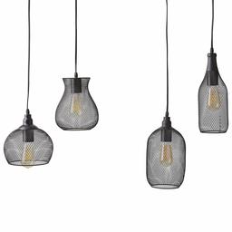 Amazon Brand – Stone & Beam Mesh 4-Light Pendant Chandelier With Edison Bulbs, 40