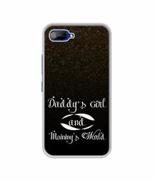 Amazon Brand - Solimo Designer Daddy's Girl and Mummy World UV Printed Soft Back Case Mobile Cover for Itel A25