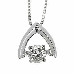 [Amazon Collection] Amazon Collection (AMBZO) Pt900 Dancing Stone Necklace Dancing Diamond 0.2ct Inverted V Shape (J.I1.VG Equivalent) LFV0004PT-02