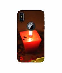 Amazon Brand - Solimo Designer Candle Light 3D Printed Hard Back Case Mobile Cover for Apple iPhone X (Logo Cut)