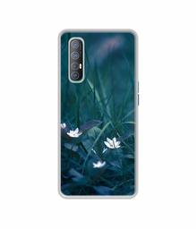 Amazon Brand - Solimo Designer White Flower UV Printed Soft Back Case Mobile Cover for Oppo Reno 3 Pro