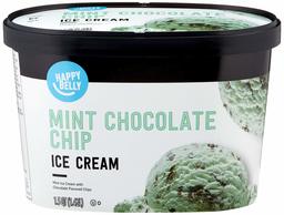 Amazon Brand - Happy Belly Mint Chocolate Chip Ice Cream, 48 Fl Oz (Frozen)