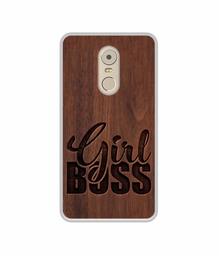 Amazon Brand - Solimo Designer Girl Boss On Wood UV Printed Soft Back Case Mobile Cover for Lenovo K6 Note