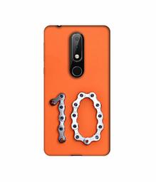 Amazon Brand - Solimo Designer Number Ten 3D Printed Hard Back Case Mobile Cover for Nokia 6.1 Plus