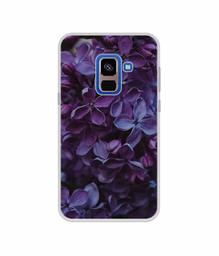 Amazon Brand - Solimo Designer Purple Flowers UV Printed Soft Back Case Mobile Cover for Samsung Galaxy A8 Plus (2018)