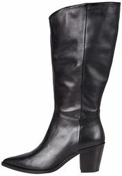 Marca Amazon - find. Knee High Pull On Leather Western Botas Altas, Negro Black, 37 EU