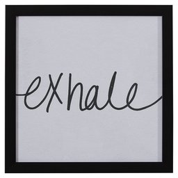 Amazon Brand – Stone & Beam Modern Black and White Exhale Word Wall Art in Black Frame, 18