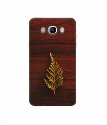 Amazon Brand - Solimo Designer Leaf on Wood 3D Printed Hard Back Case Mobile Cover for Samsung Galaxy J7 (2016)