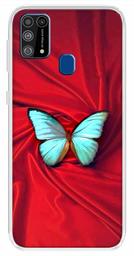 Amazon Brand - Solimo Designer Multicolor Butterfly Red Pattern Design Printed Soft Back Case Mobile Cover for Samsung Galaxy M31