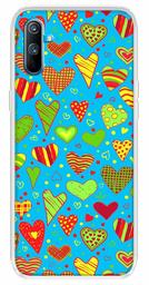 Amazon Brand - Solimo Designer Multicolor Heart Clip Art Blue Pattern Design Printed Soft Back Case Mobile Cover for Realme C3