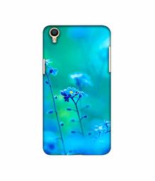 Amazon Brand - Solimo Designer Blue Flower 3D Printed Hard Back Case Mobile Cover for Oppo F1 Plus