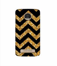 Amazon Brand - Solimo Designer Golden Zik Zak Pattern 3D Printed Hard Back Case Mobile Cover for Motorola Moto Z Play