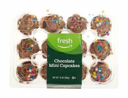 Fresh Brand – Chocolate Mini Cupcakes, 10 oz (12 ct) (Frozen)