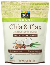 365 by Whole Foods Market, Organic Ground Seed Blend, Chia & Flax - Cocoa Coconut Flavor, 12 Ounce