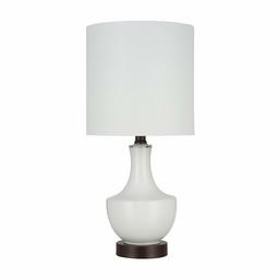 Amazon Brand – Stone & Beam Contemporary Curved Glass Table Lamp, LED Bulb Included, 19.25