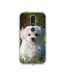 Amazon Brand - Solimo Designer White Dog UV Printed Soft Back Case Mobile Cover for Nokia 4.2