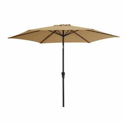 AmazonBasics Outdoor Market Patio Steel Umbrella - 9 Foot, Taupe Brown