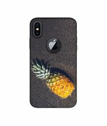 Amazon Brand - Solimo Designer Pineapple 3D Printed Hard Back Case Mobile Cover for Apple iPhone X (Logo Cut)