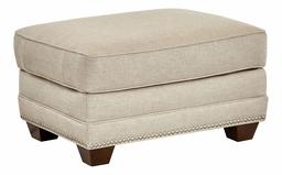 Amazon Brand – Stone & Beam Cedar Upholstered Ottoman with Nailheads, 32