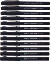 AmazonBasics Marqueur permanent ultra-fin Pointe 12 points Noir