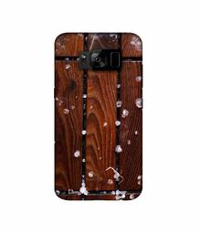 Amazon Brand - Solimo Designer Wood with Snow 3D Printed Hard Back Case Mobile Cover for Samsung Galaxy S8 Plus