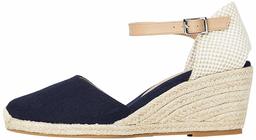 find. Womens^Women's Mid-Wedge Close Toe Canvas Espadrille Sandal, Blue Navy, 8 us