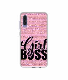 Amazon Brand - Solimo Designer Girl Boss On Pink Sparkle UV Printed Soft Back Case Mobile Cover for Samsung Galaxy A50s