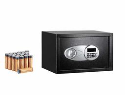 AmazonBasics Steel, Security Safe Lock Box, Black - 0.5-Cubic Feet & AA Performance Alkaline Batteries - Pack of 20