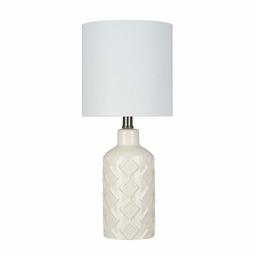 Amazon Brand – Ravenna Home Table Lamp with Diamond Pattern on Ceramic Base, Bulb Included, 18.25