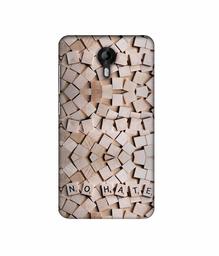 Amazon Brand - Solimo Designer No Hate On Wooden Block 3D Printed Hard Back Case Mobile Cover for Micromax Canvas Nitro 4G E455