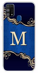 Amazon Brand - Solimo Designer Multicolor Blue Pattern Alphabet-M Printed Soft Back Case Mobile Cover for Samsung Galaxy M31