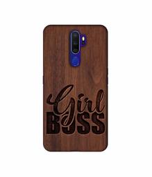 Amazon Brand - Solimo Designer Girl Boss On Wood 3D Printed Hard Back Case Mobile Cover for Oppo A9 (2020)