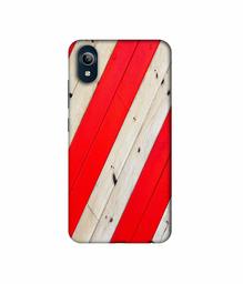 Amazon Brand - Solimo Designer Red and Cream Color Wood 3D Printed Hard Back Case Mobile Cover for Vivo Y91i